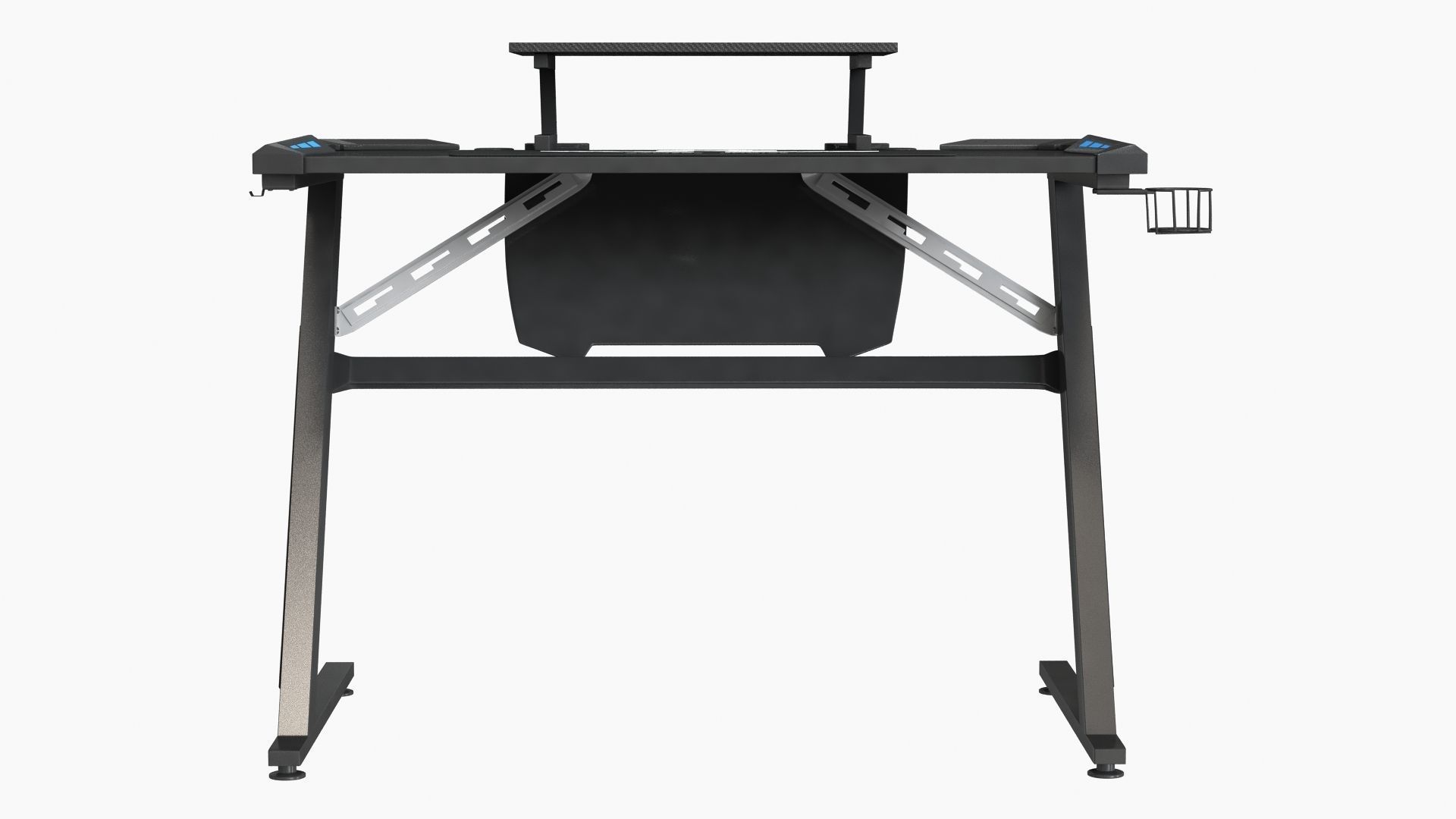 Computer Gaming desk LANGHOLM with LED black 3D model_8