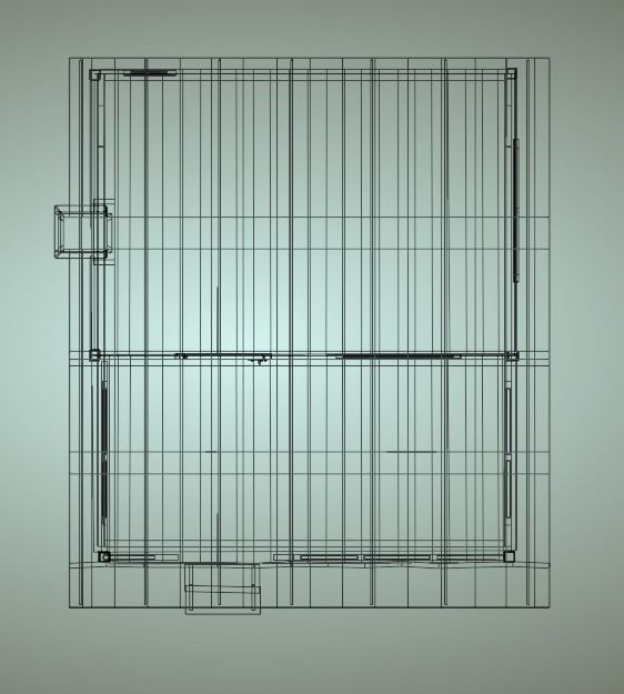 Wooden Cabin with Chimney Stack Low-poly 3D model_7