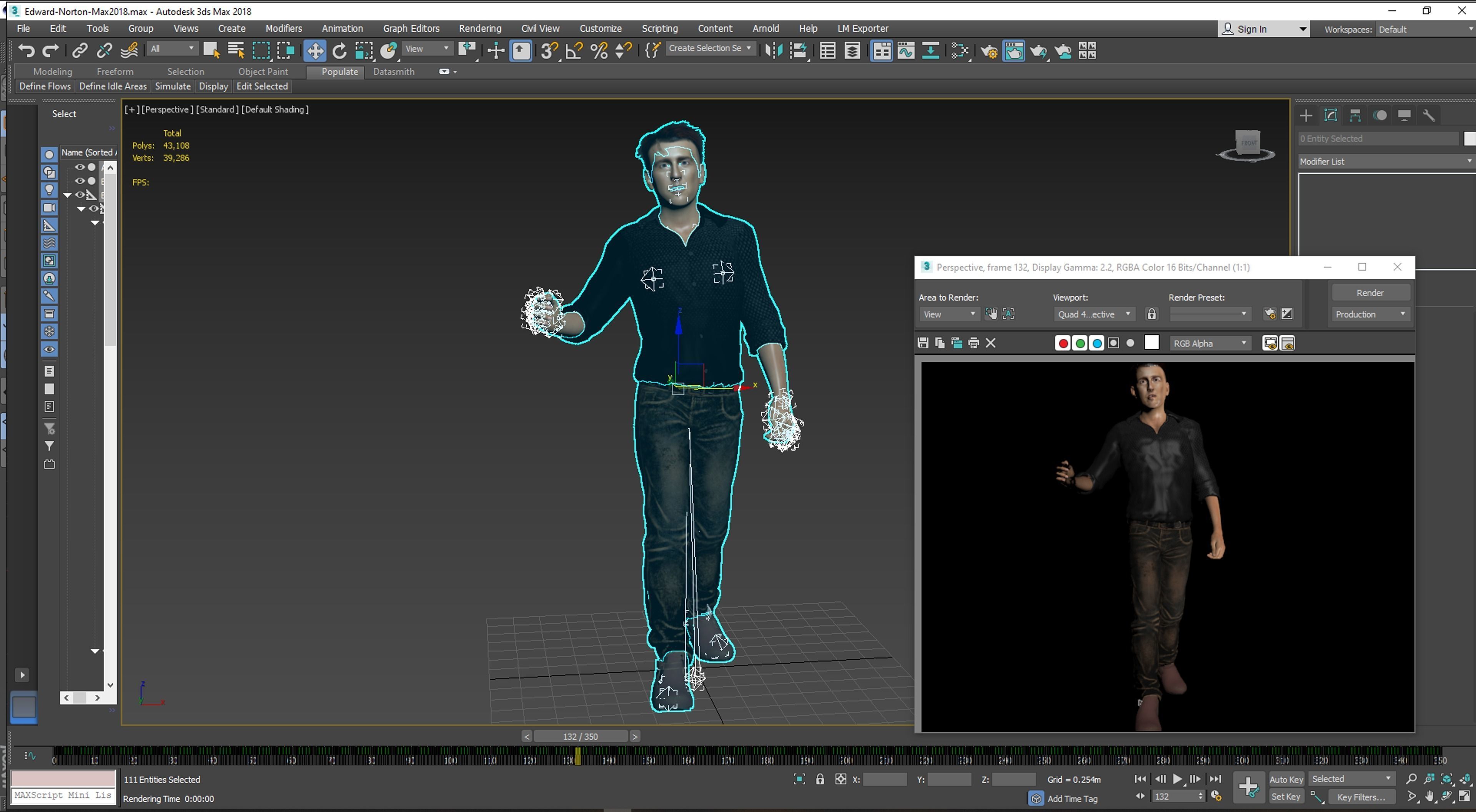 Edward Norton 3D Rigged model ready for animation 3D model_18