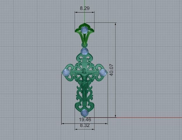 Pendant Cross Model 2820 3D print model_6