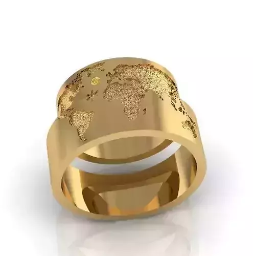 Rings with a world map Model 2811 3D print model