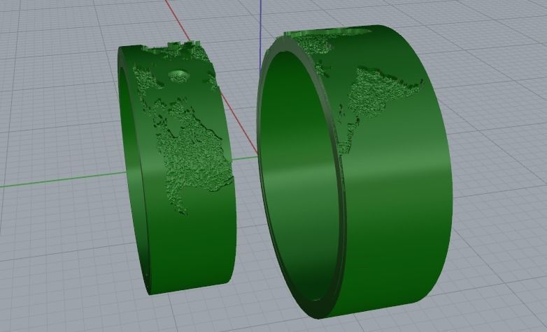 Rings with a world map Model 2811 3D print model_4