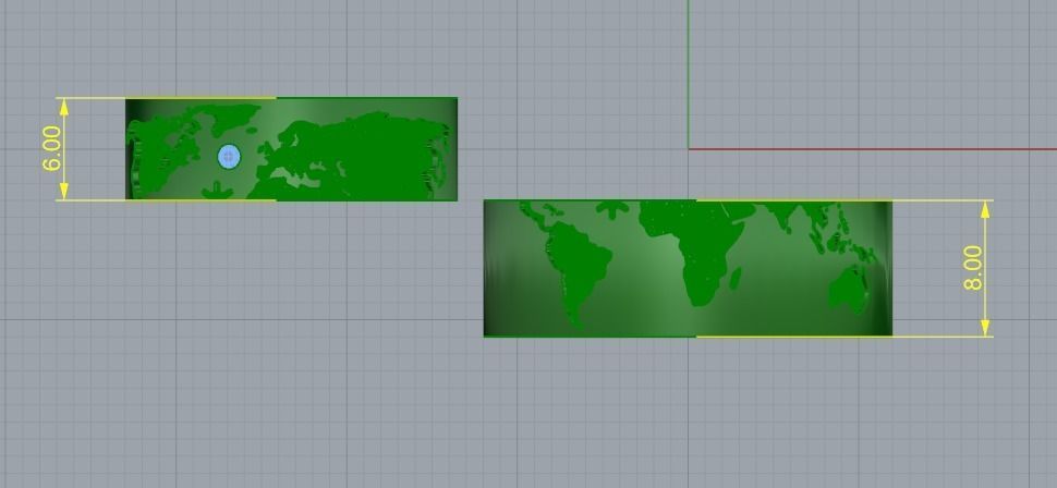Rings with a world map Model 2811 3D print model_9
