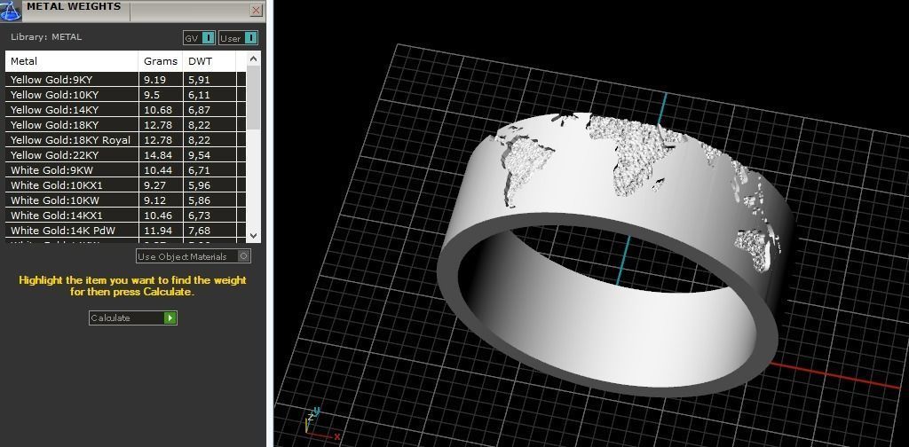 Rings with a world map Model 2811 3D print model_10