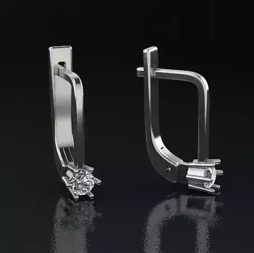 Earrings with one stone Model 2797