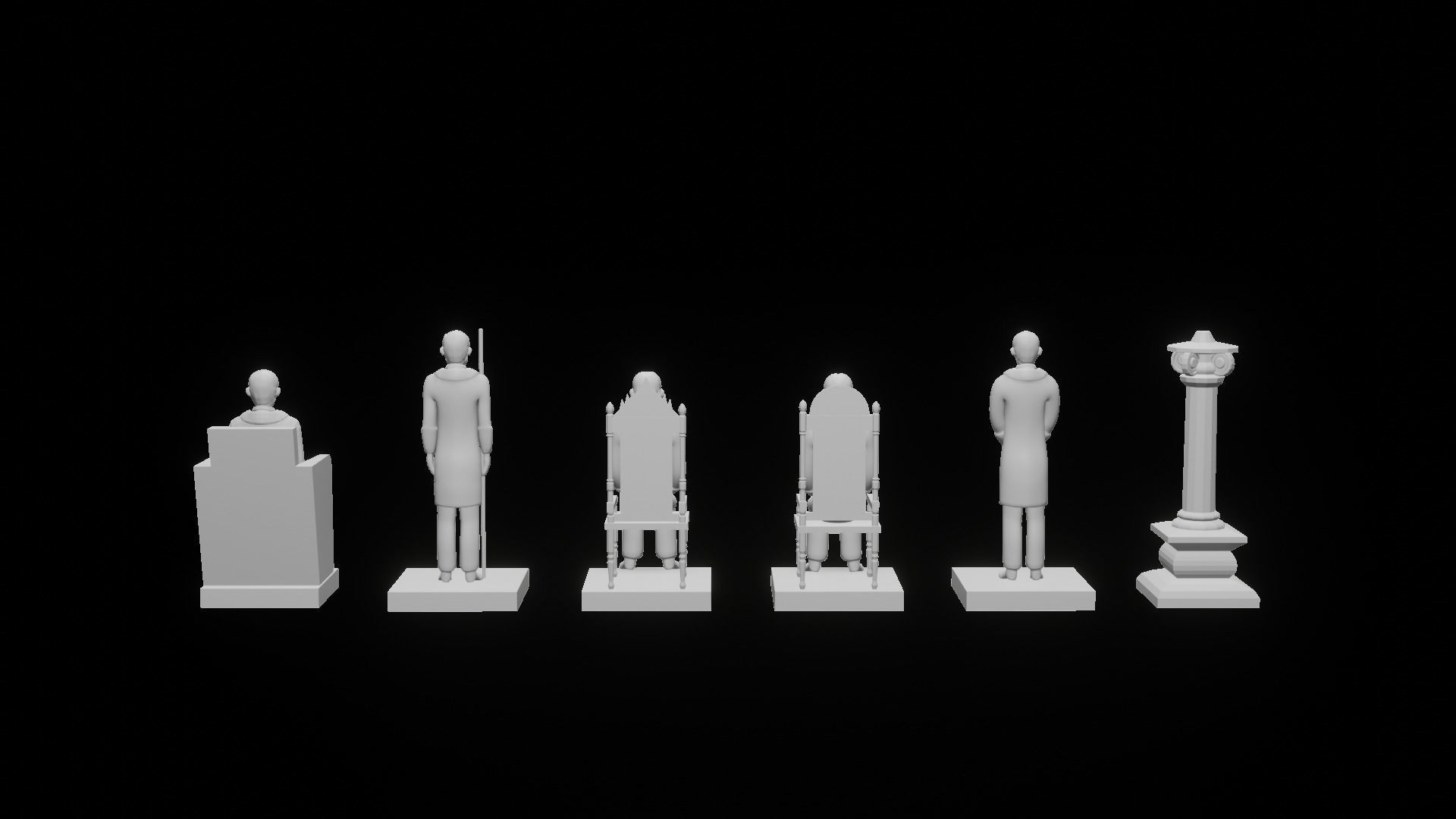 Masonic Outfit Chess Set  3D print model_4