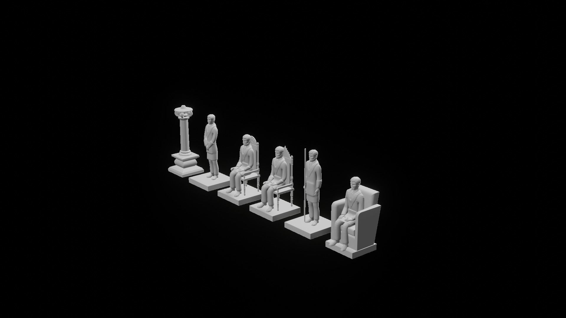 Masonic Outfit Chess Set  3D print model_2