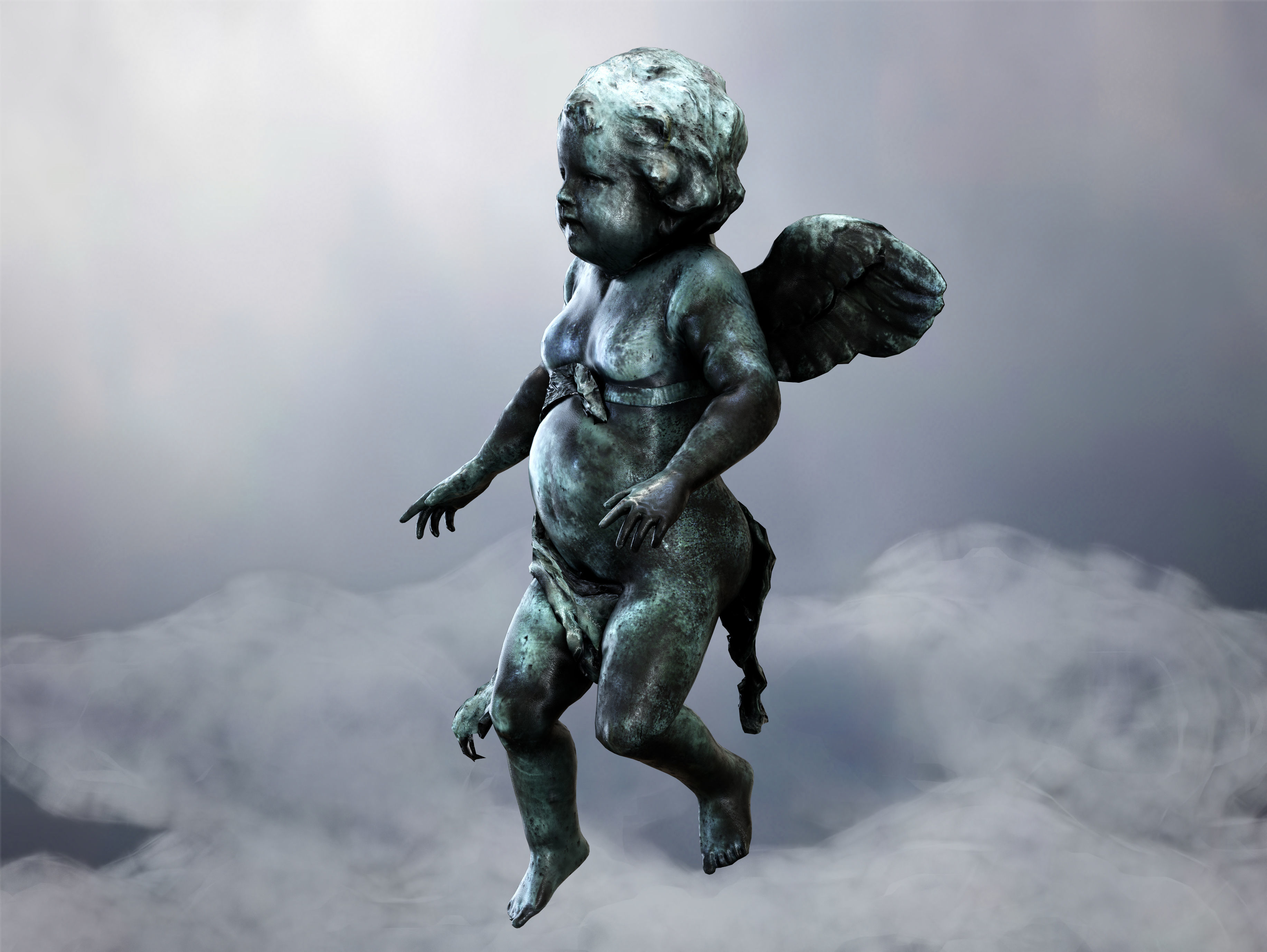 Cupid Angel Low-poly 3D model_4