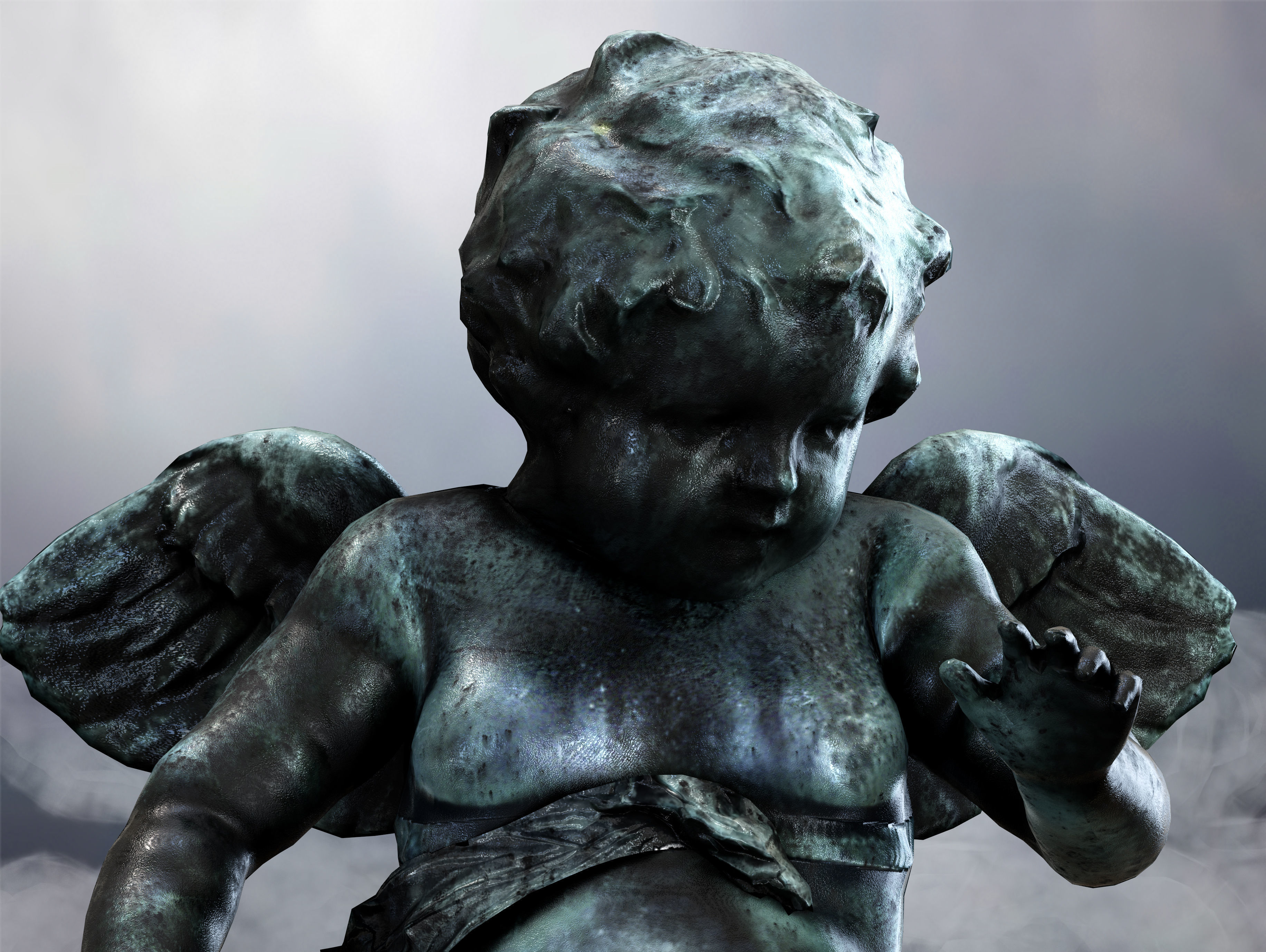 Cupid Angel Low-poly 3D model_8