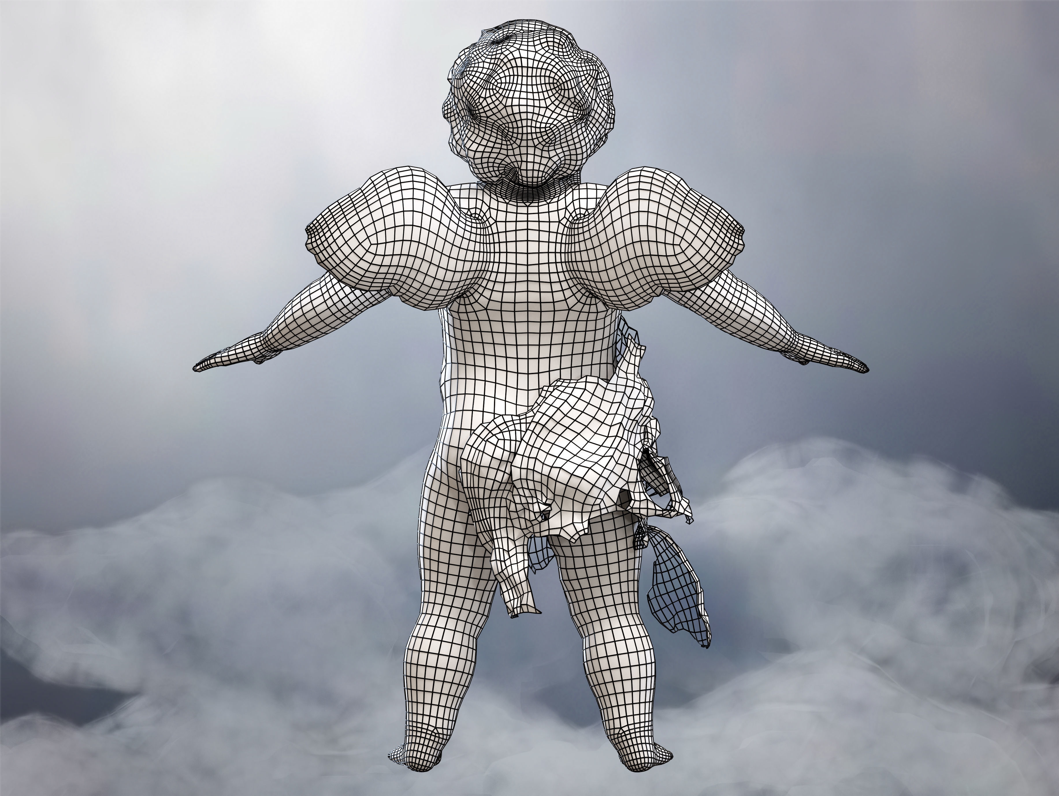 Cupid Angel Low-poly 3D model_11