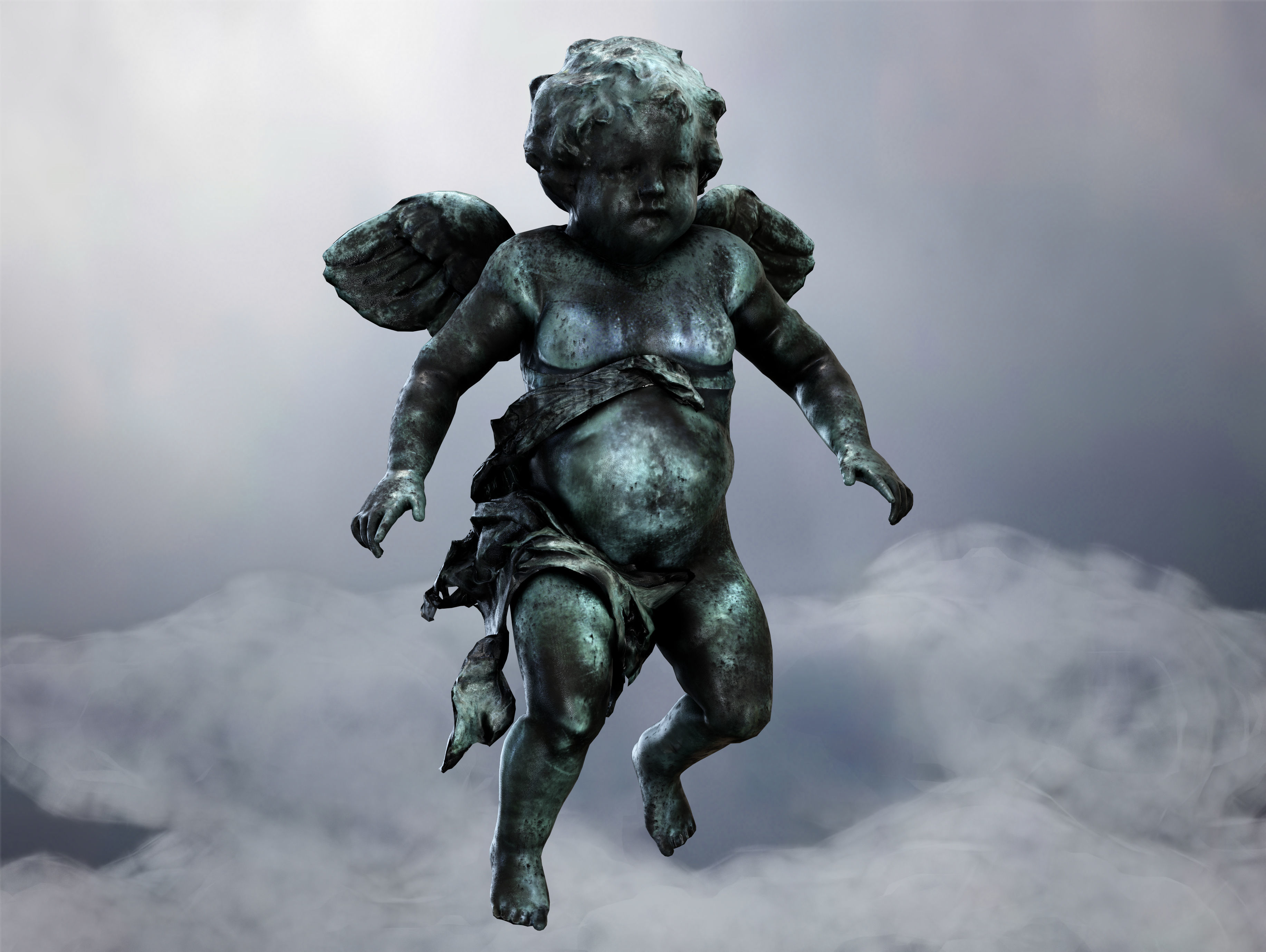 Cupid Angel Low-poly 3D model_3