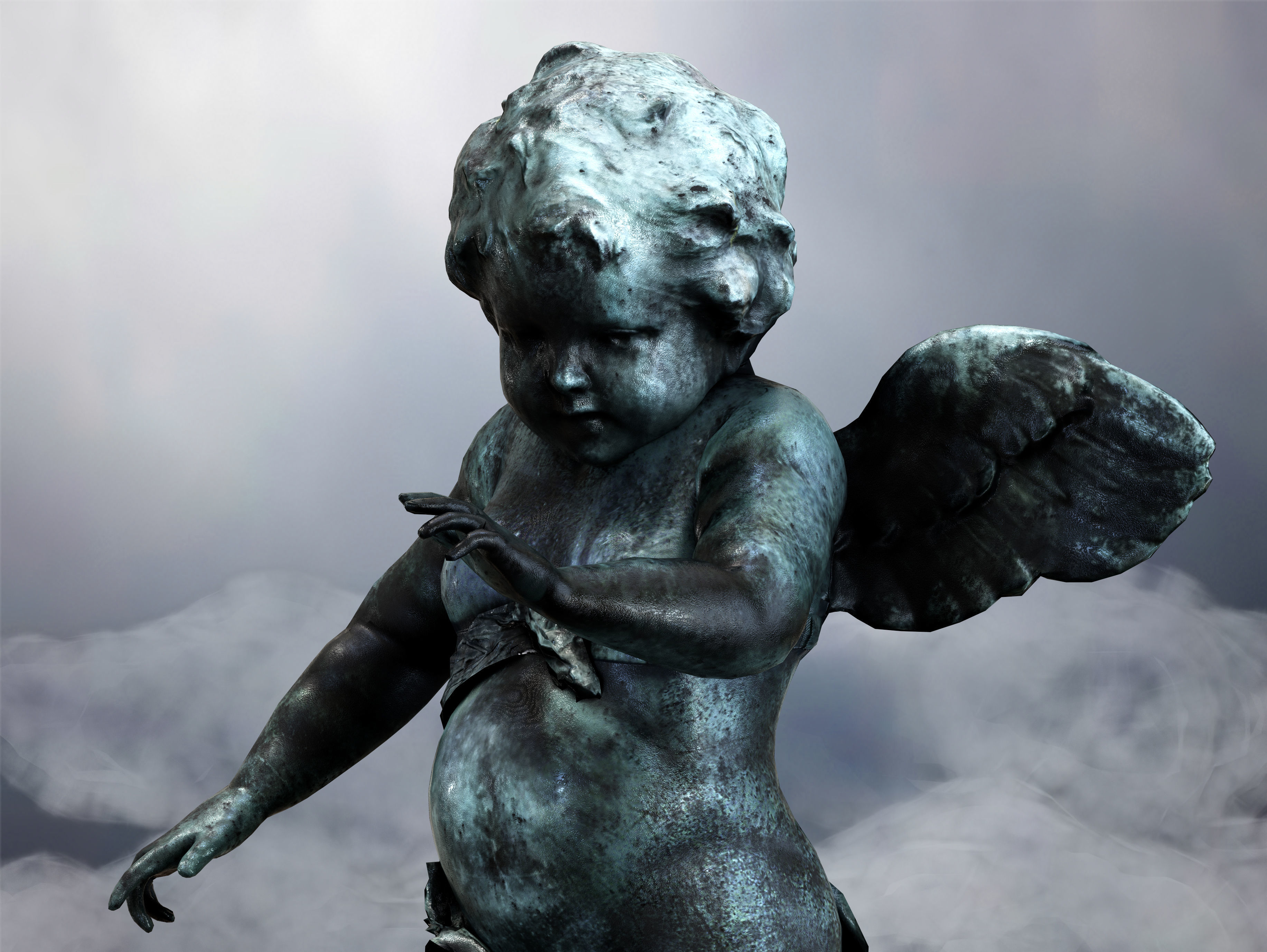 Cupid Angel Low-poly 3D model_9