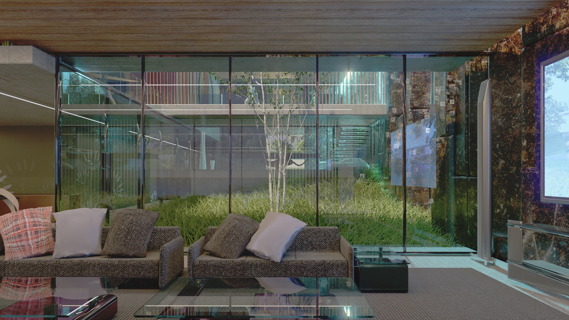 Luxurious Ultra Modern beach villa house with interior vray 3D model_7