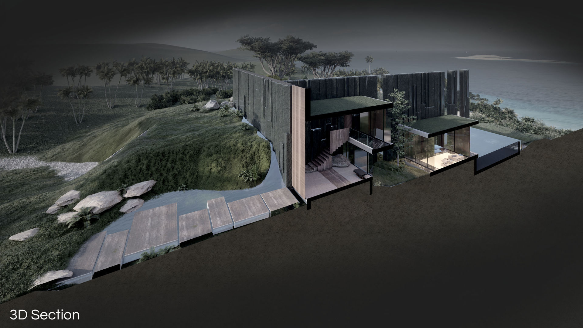 Luxurious Ultra Modern beach villa house with interior vray 3D model_14