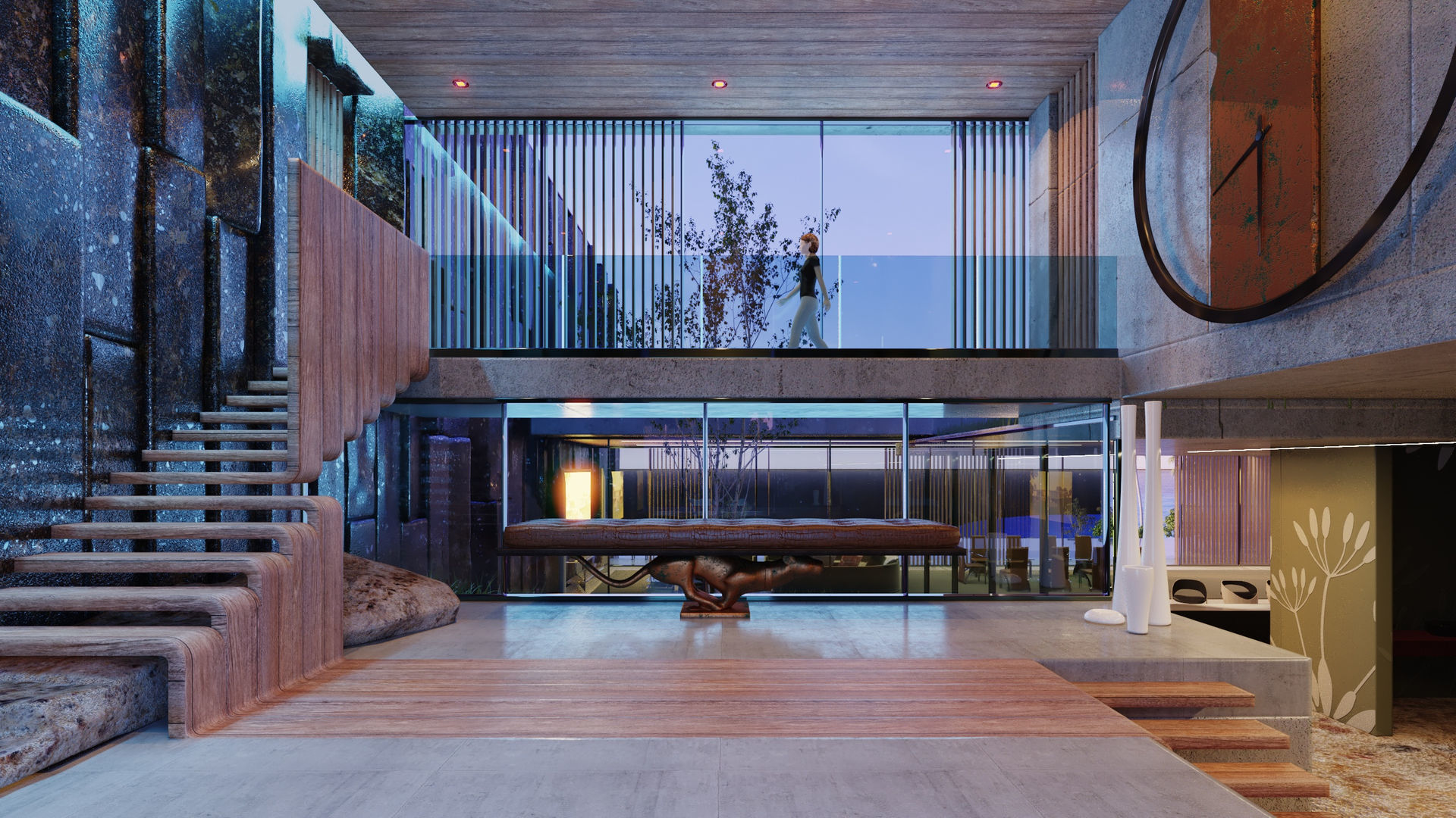 Luxurious Ultra Modern beach villa house with interior vray 3D model_2