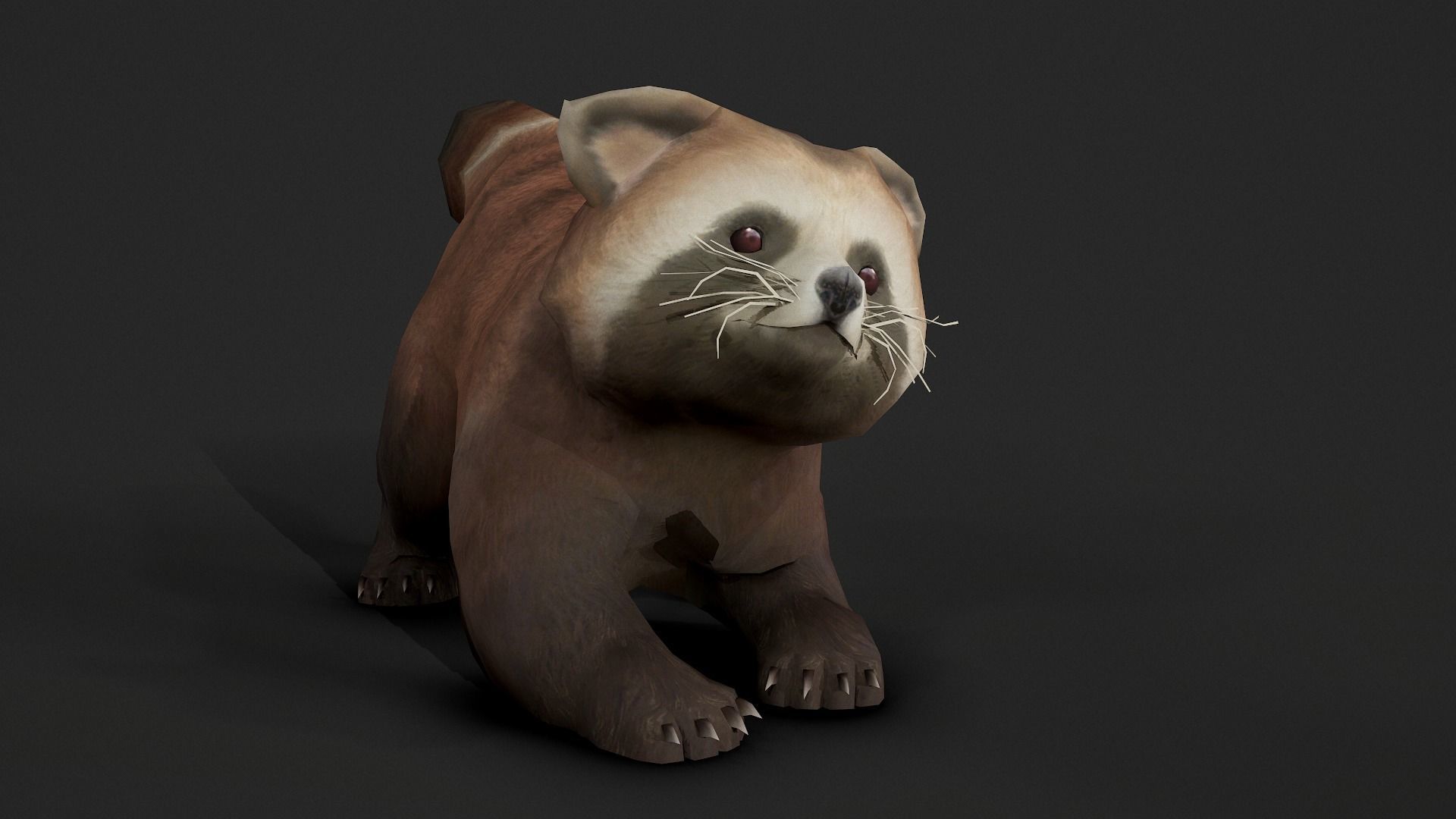 red panda Low-poly 3D model_7