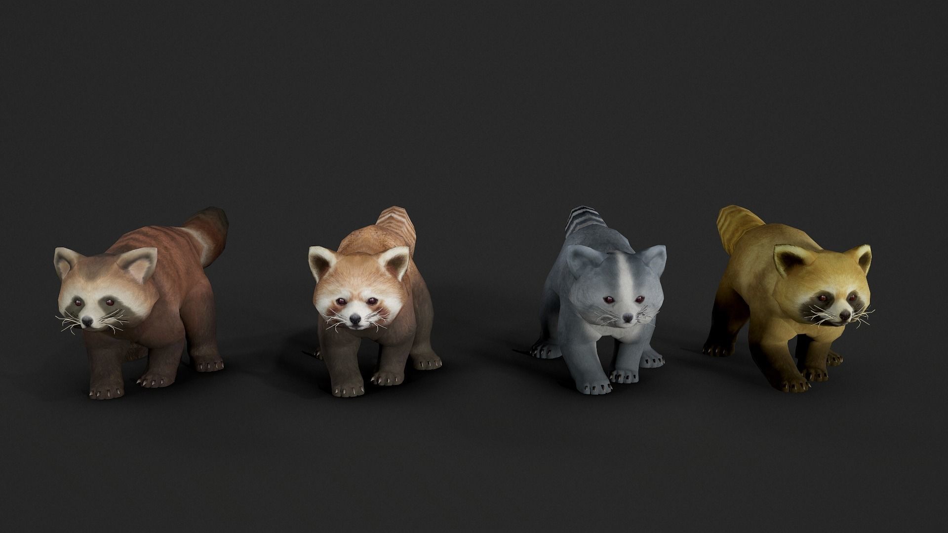 red panda Low-poly 3D model_9