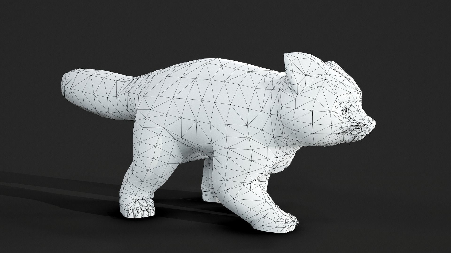 red panda Low-poly 3D model_10