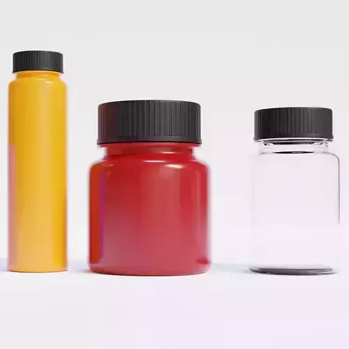 Plastic and Glass Medicine Bottles