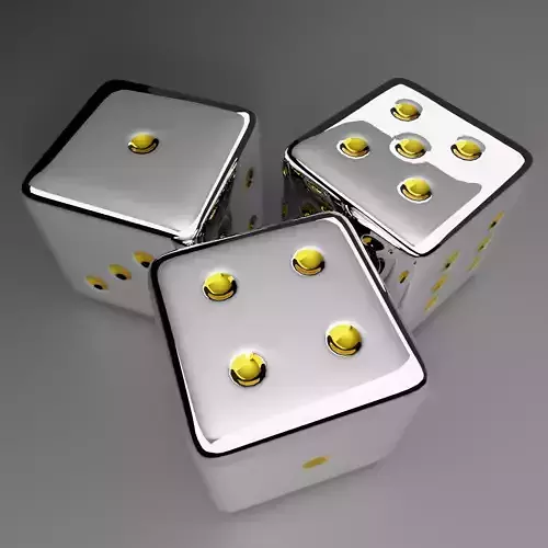 silver dice 3D model