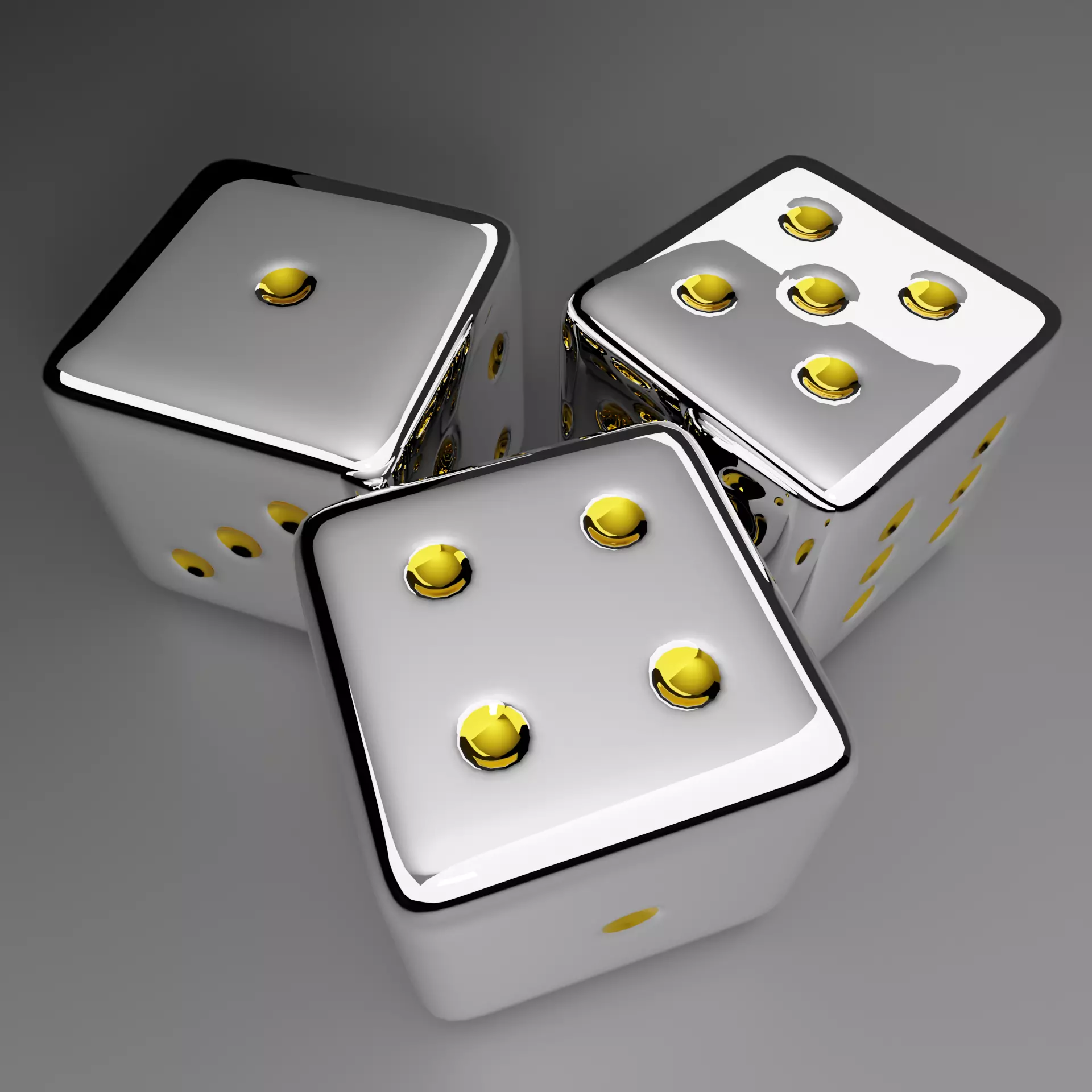 silver dice 3D model_0