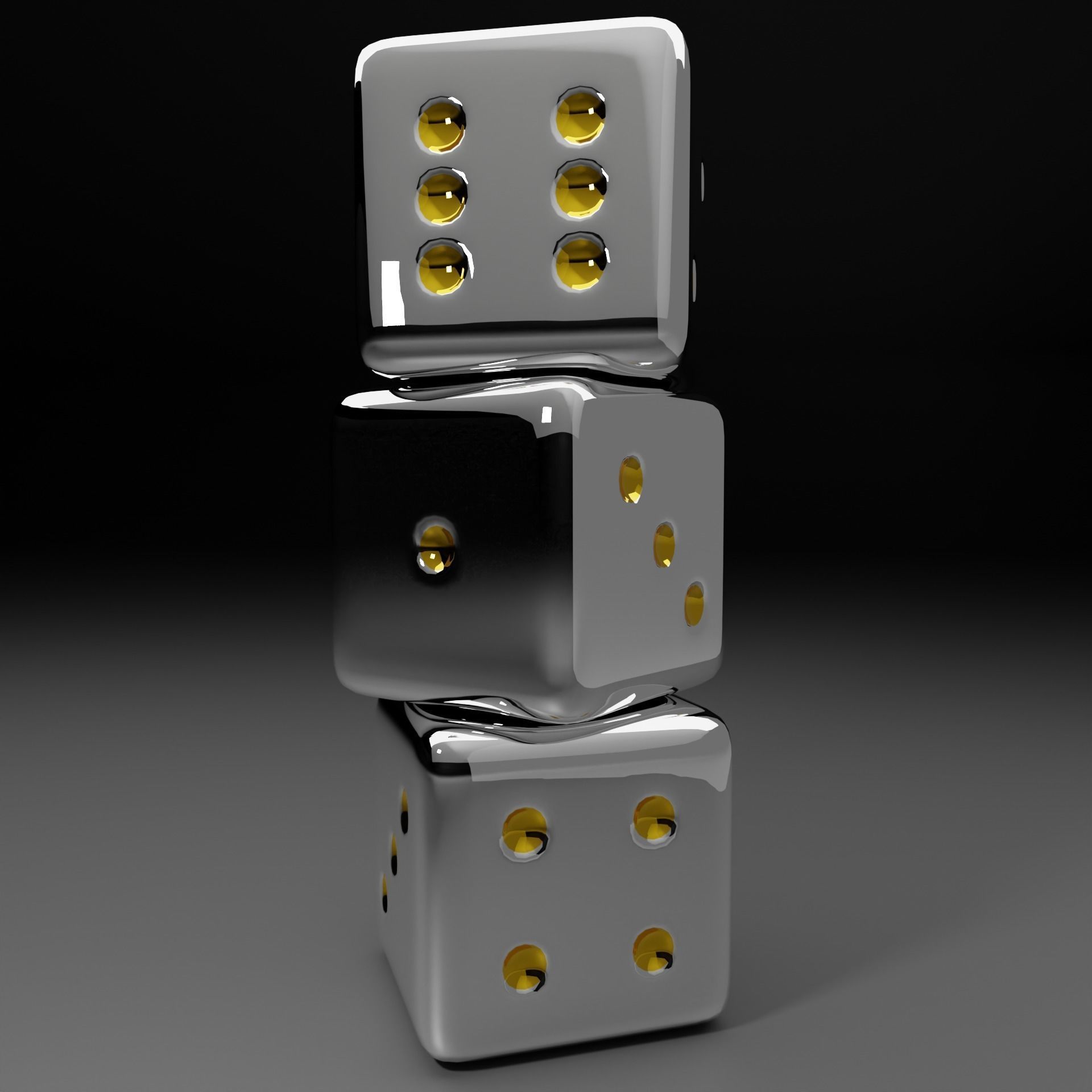 silver dice 3D model_5