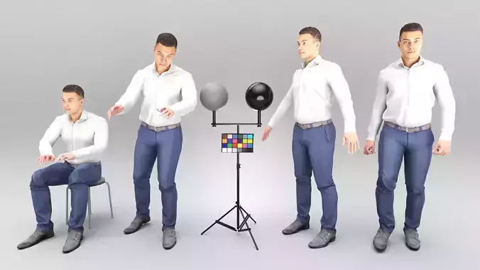 Animated business man 390 Low-poly 3D model