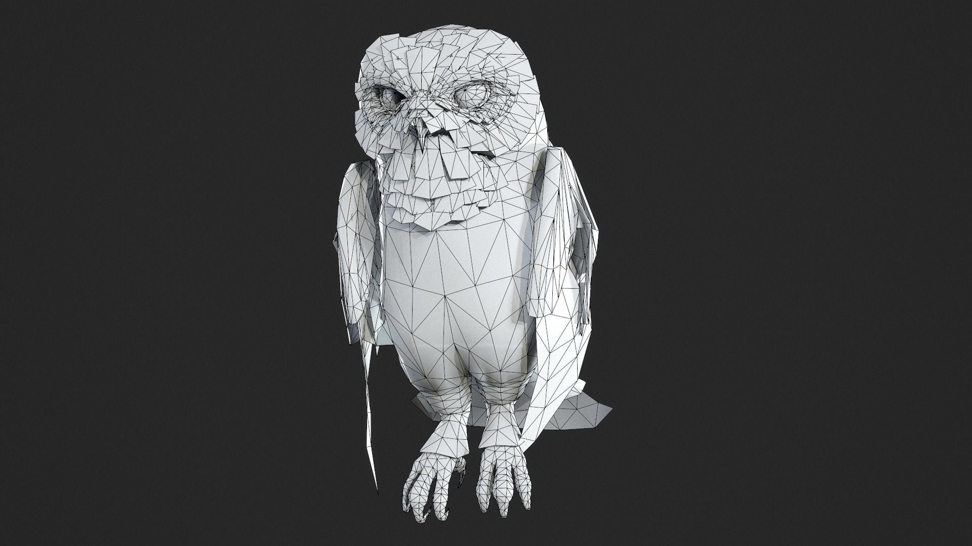 animated owl Low-poly 3D model_8