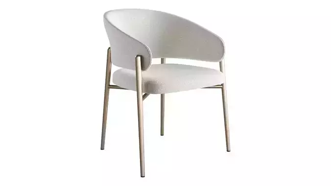 LINDA Upholstered Fabric Chair With Armrests by Marelli