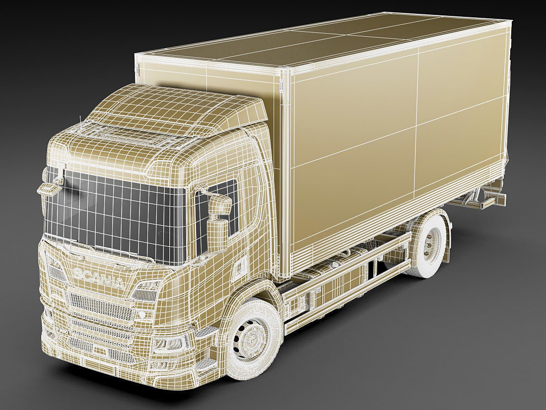 Box rigid truck P-series 2018 3D model_26