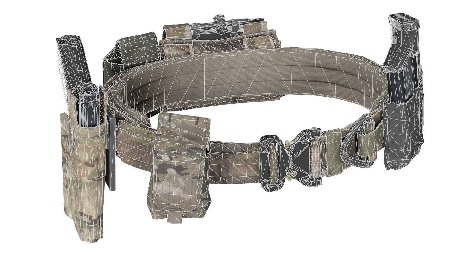 MILITARY Game Ready TYR Gunfighter Belt Low-poly 3D model_13