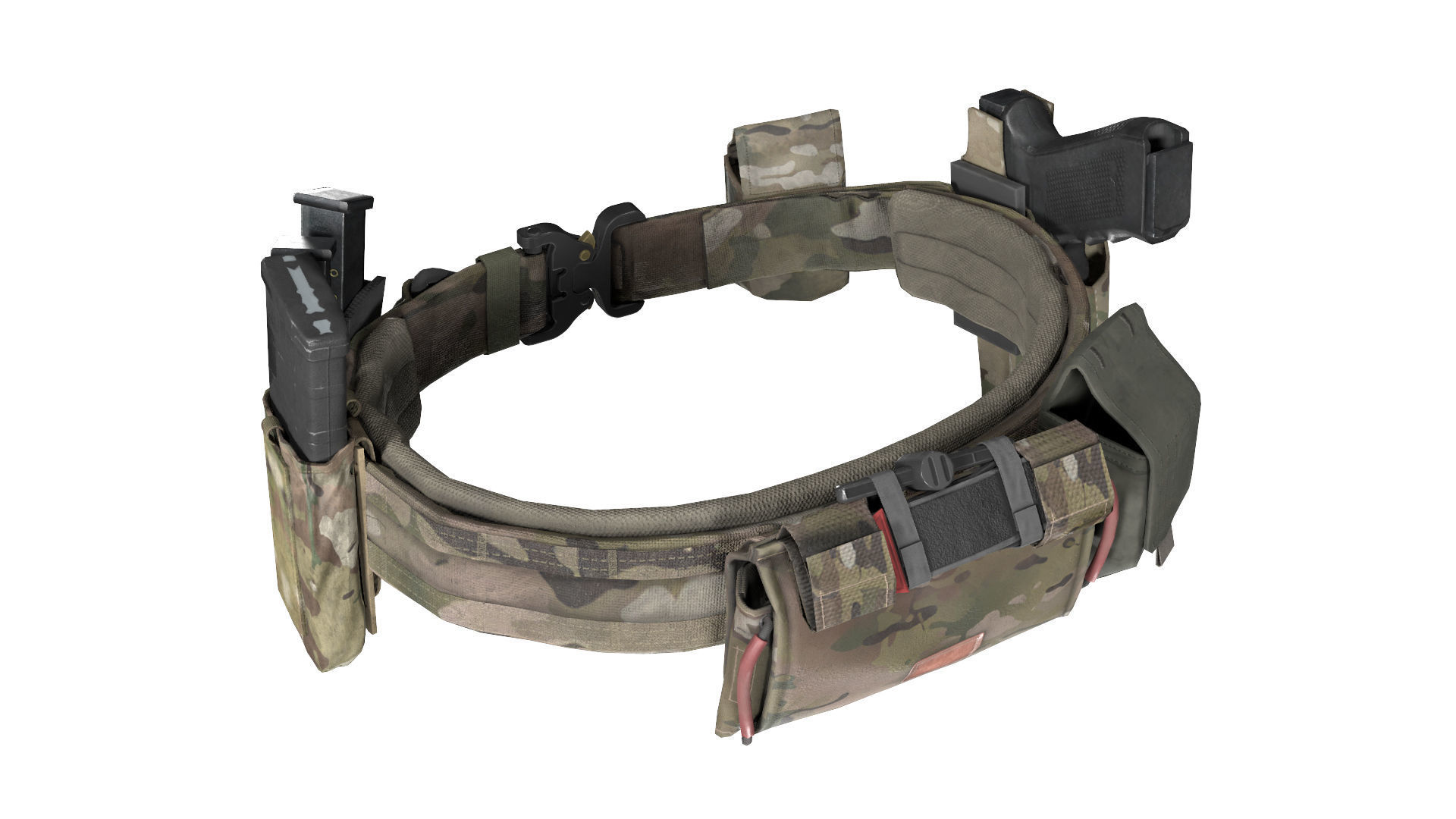 MILITARY Game Ready TYR Gunfighter Belt Low-poly 3D model_2