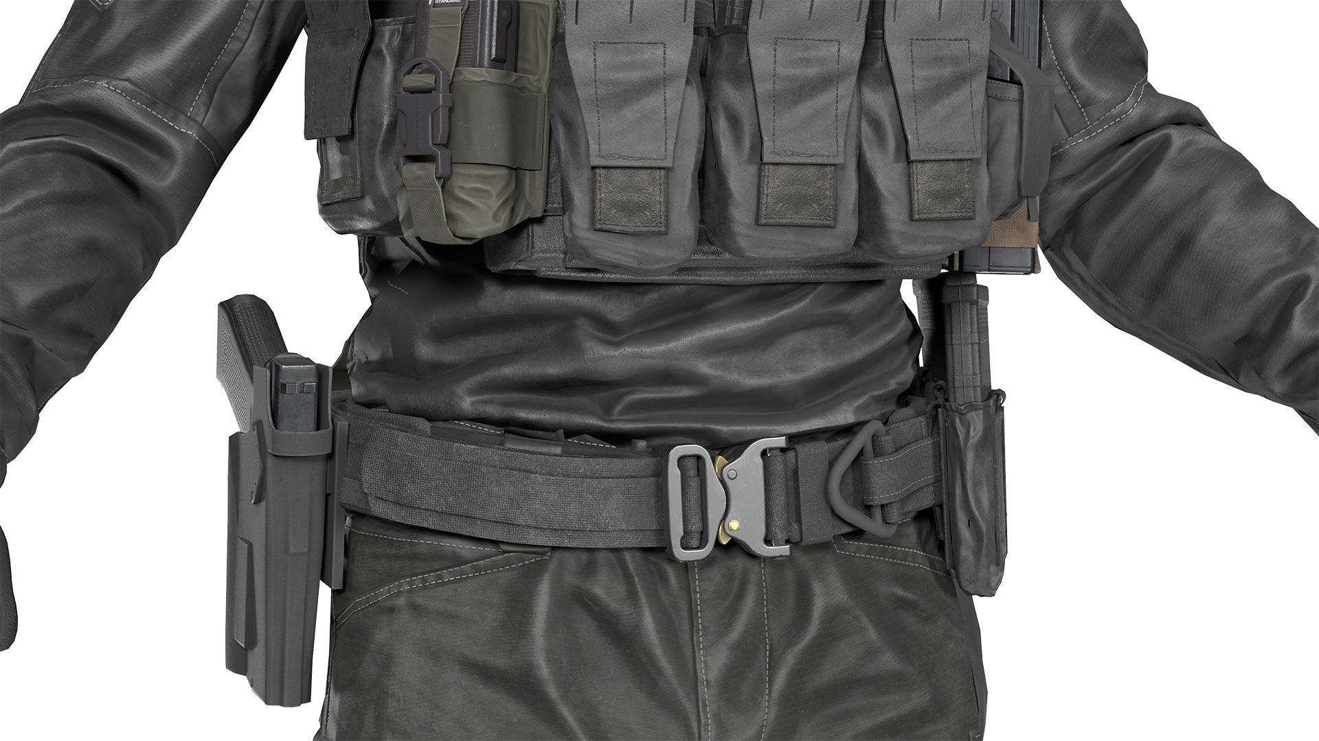 MILITARY Game Ready TYR Gunfighter Belt Low-poly 3D model_3