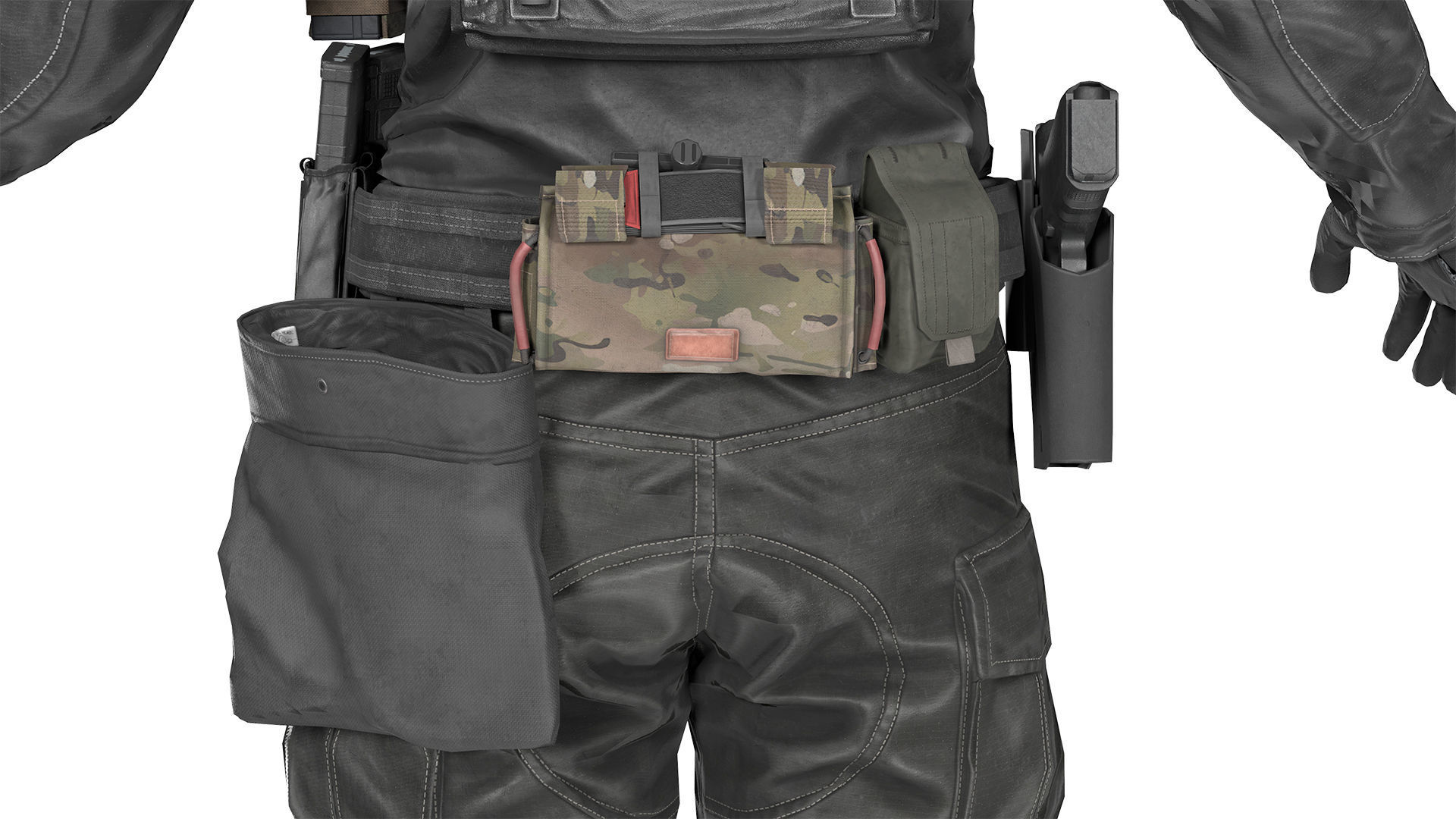 MILITARY Game Ready TYR Gunfighter Belt Low-poly 3D model_10