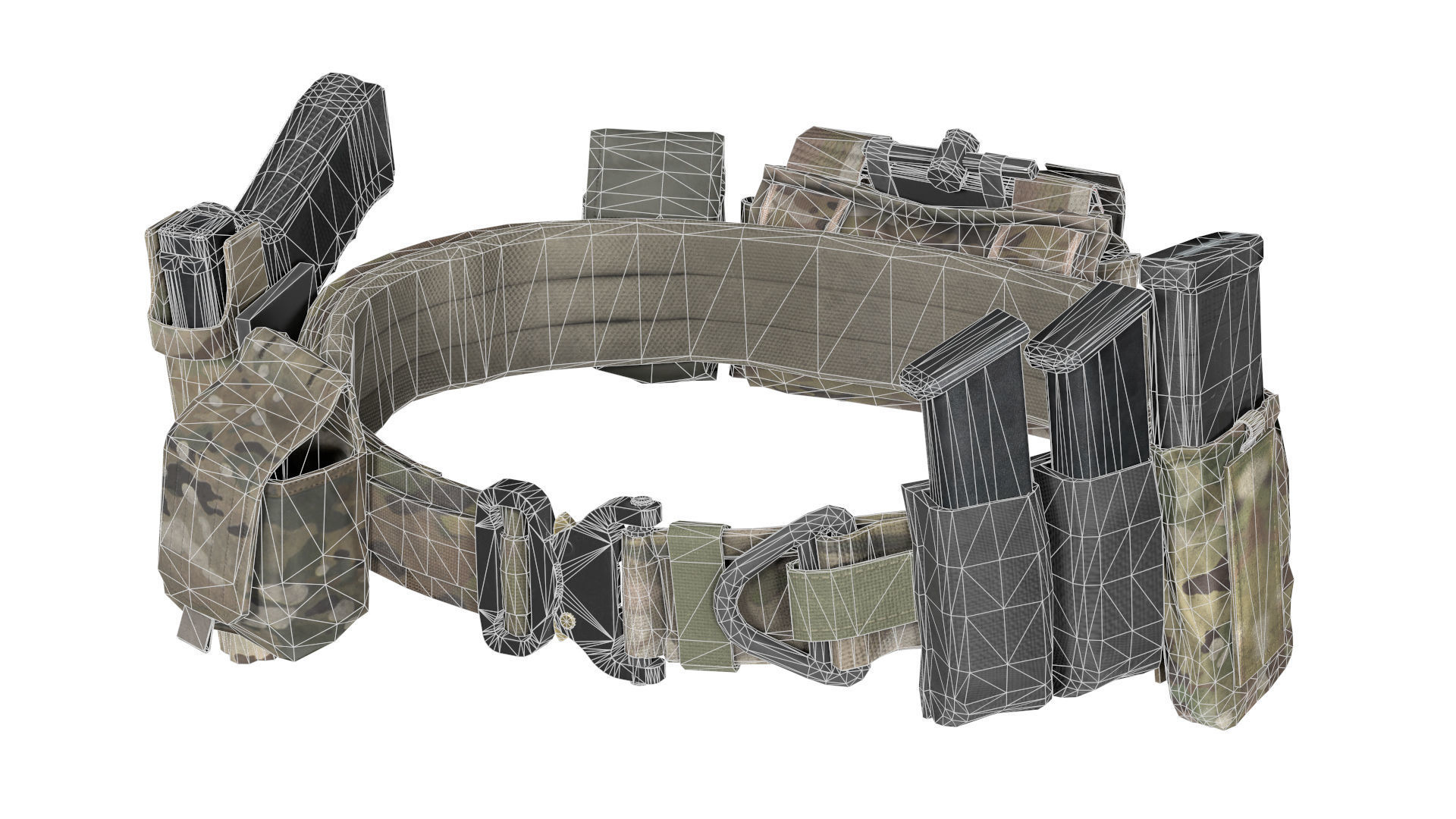 MILITARY Game Ready TYR Gunfighter Belt Low-poly 3D model_12