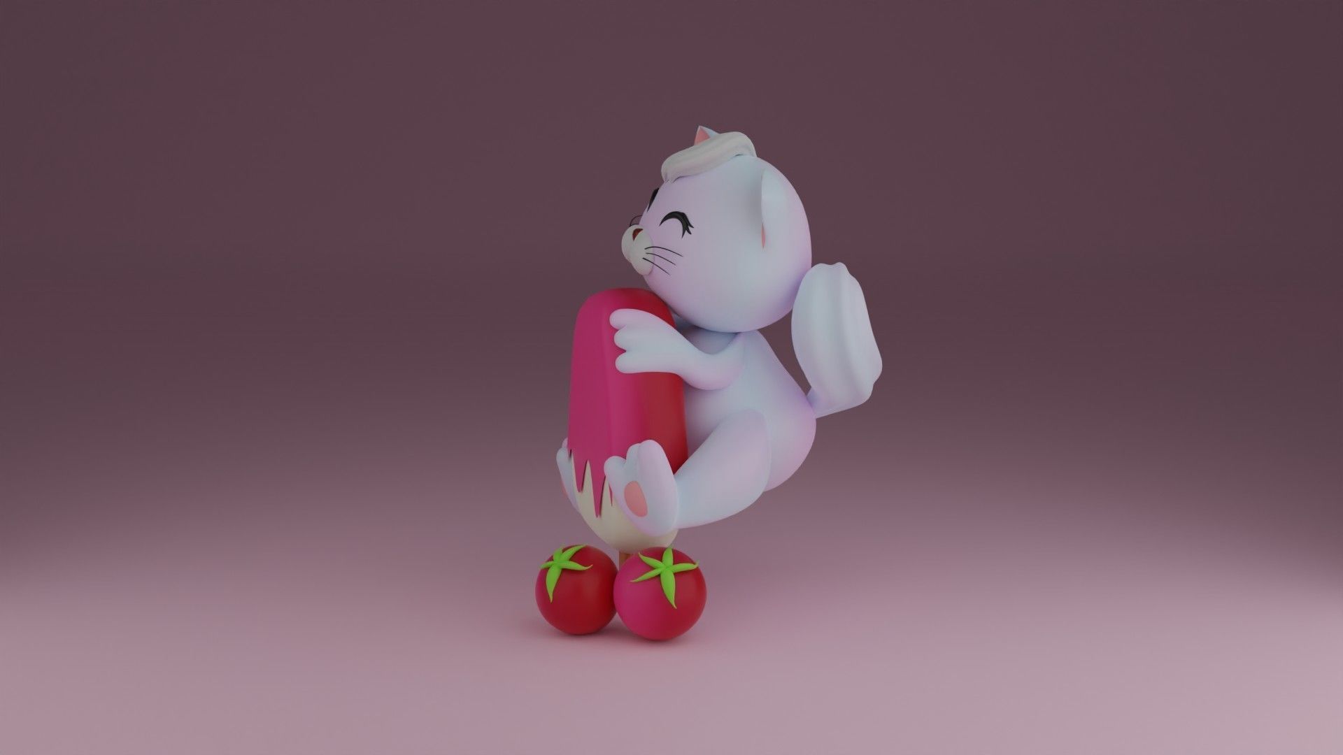 Berry cat 3D print model_4