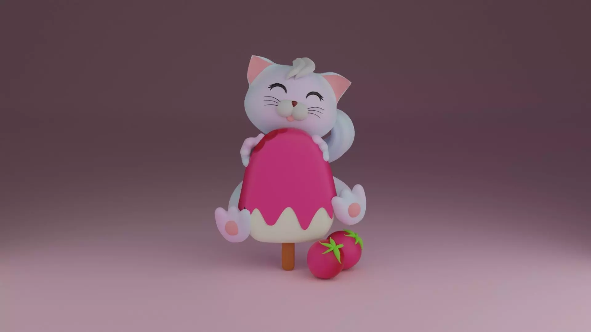 Berry cat 3D print model_0