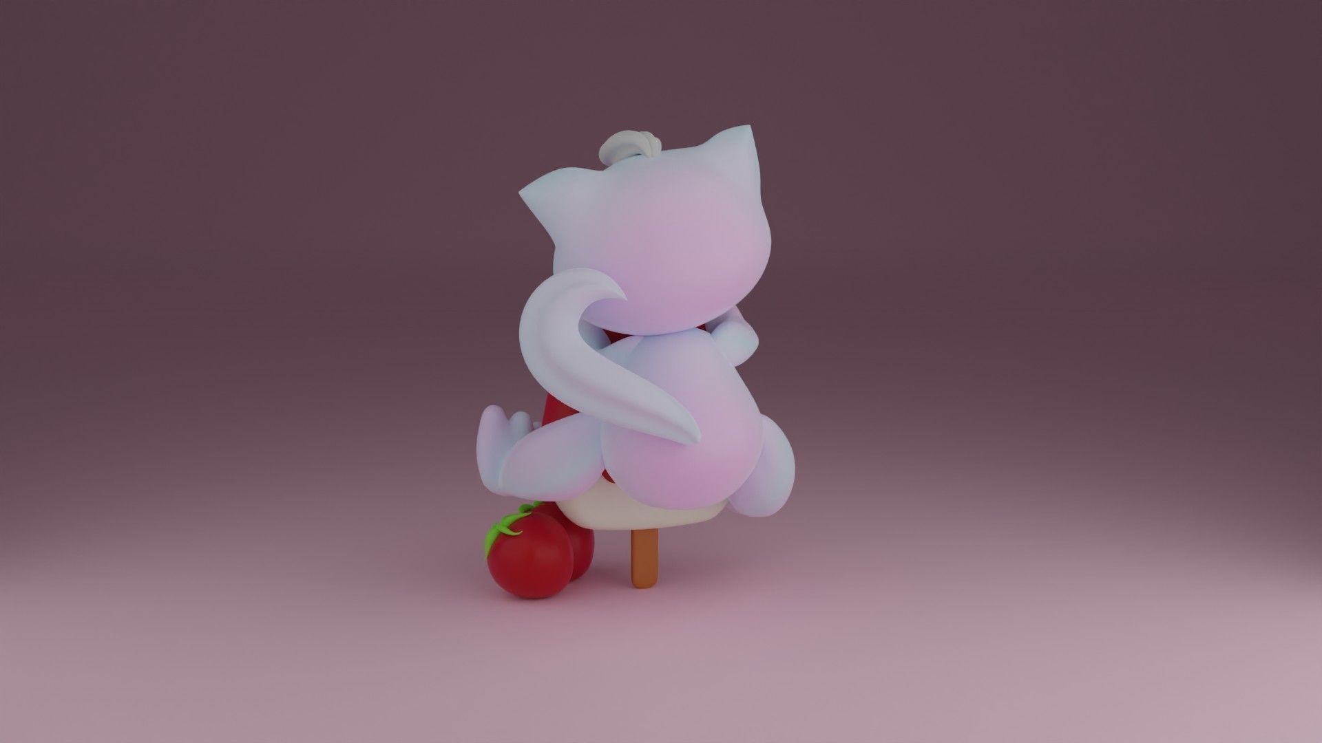 Berry cat 3D print model_6