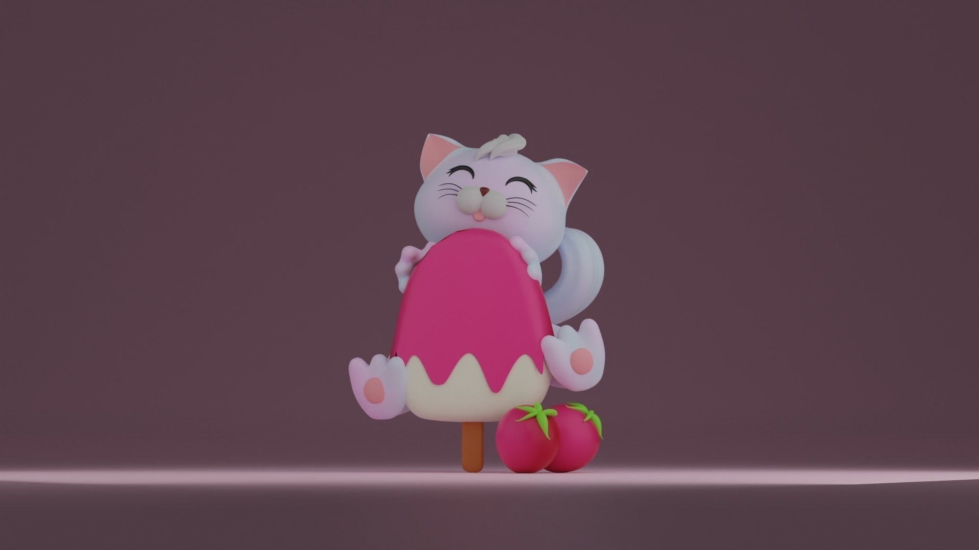 Berry cat 3D print model_10