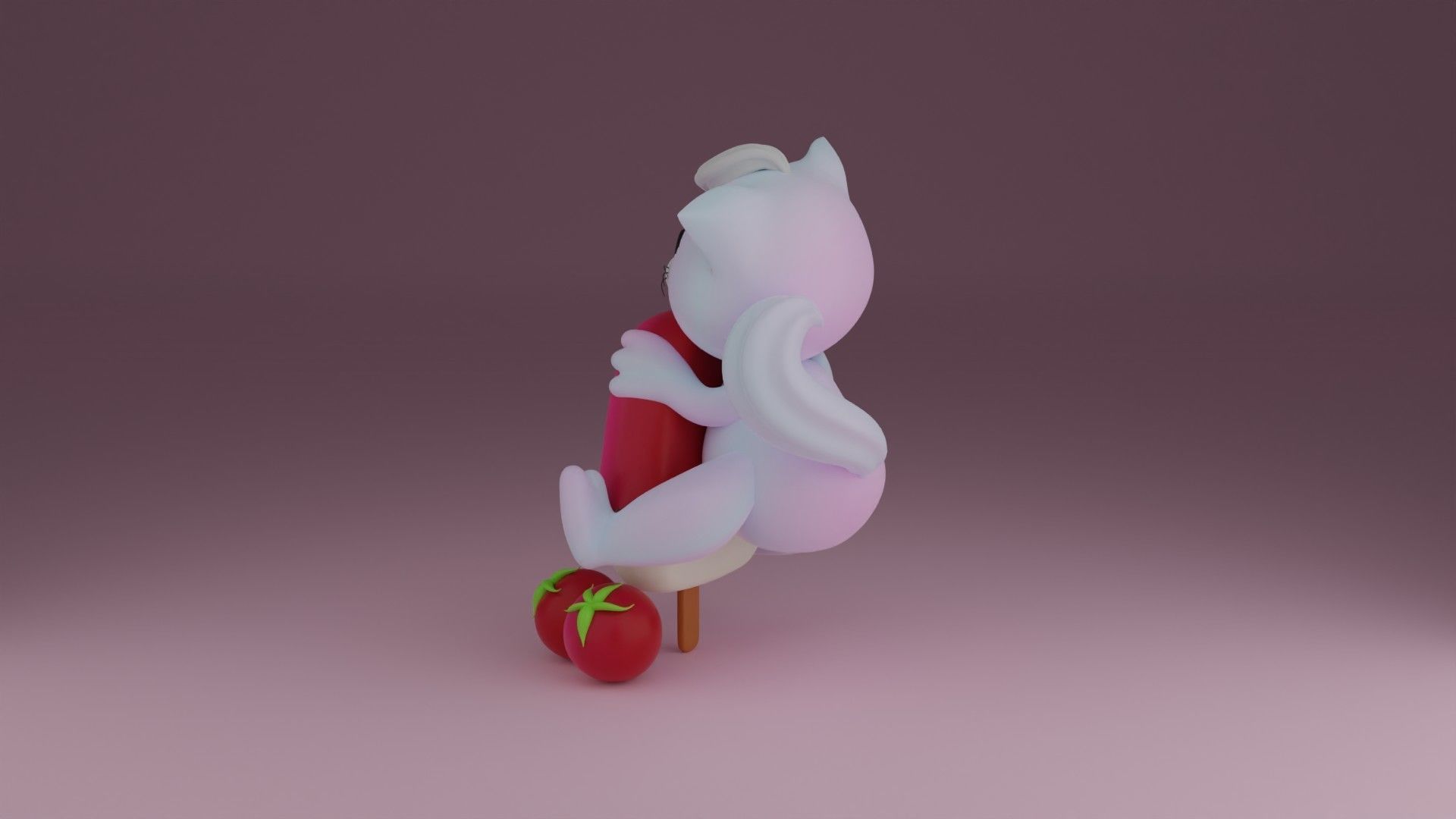 Berry cat 3D print model_5