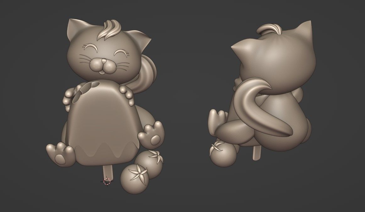 Berry cat 3D print model_2