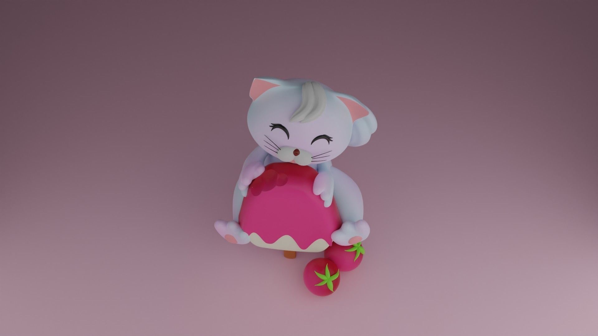 Berry cat 3D print model_11