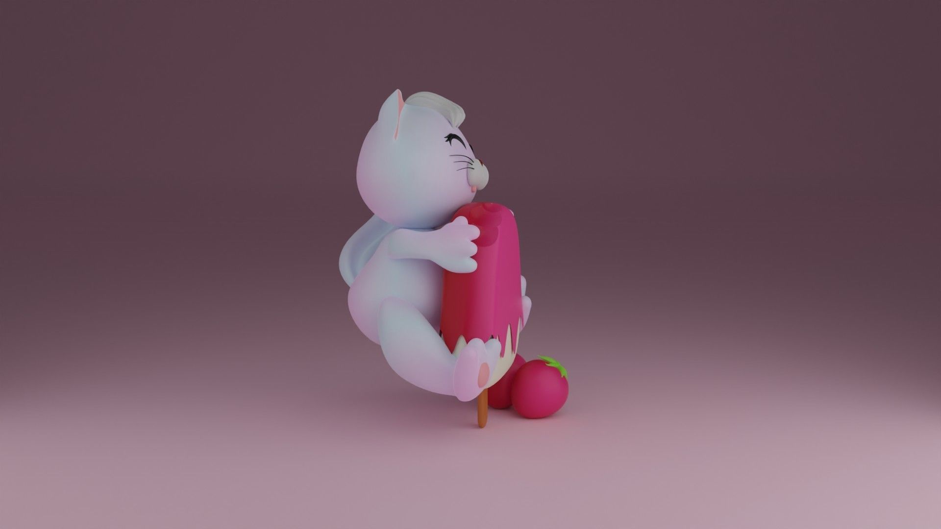 Berry cat 3D print model_8