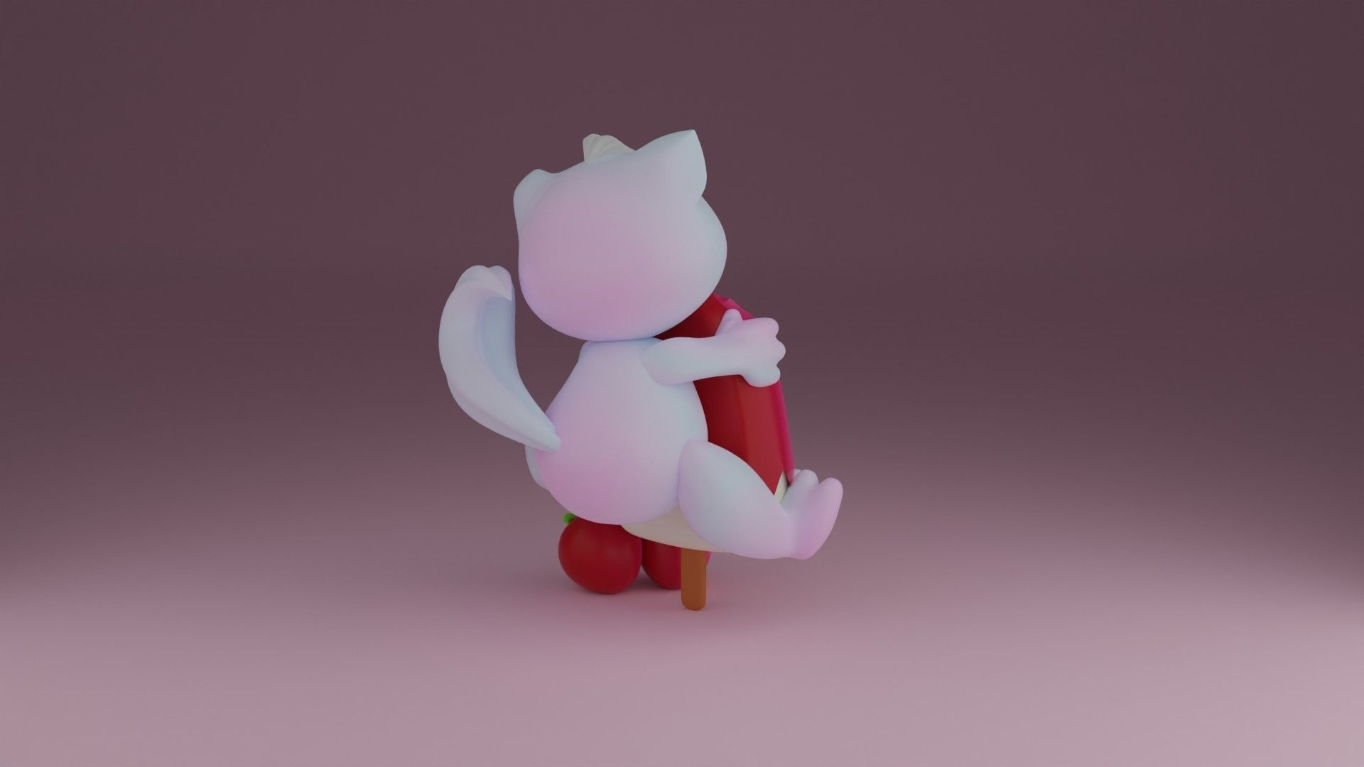 Berry cat 3D print model_7