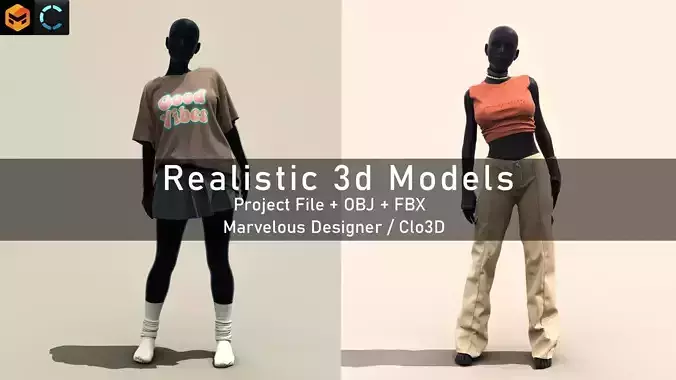 Realistic 3D Models Of Womens Outfits 3D model