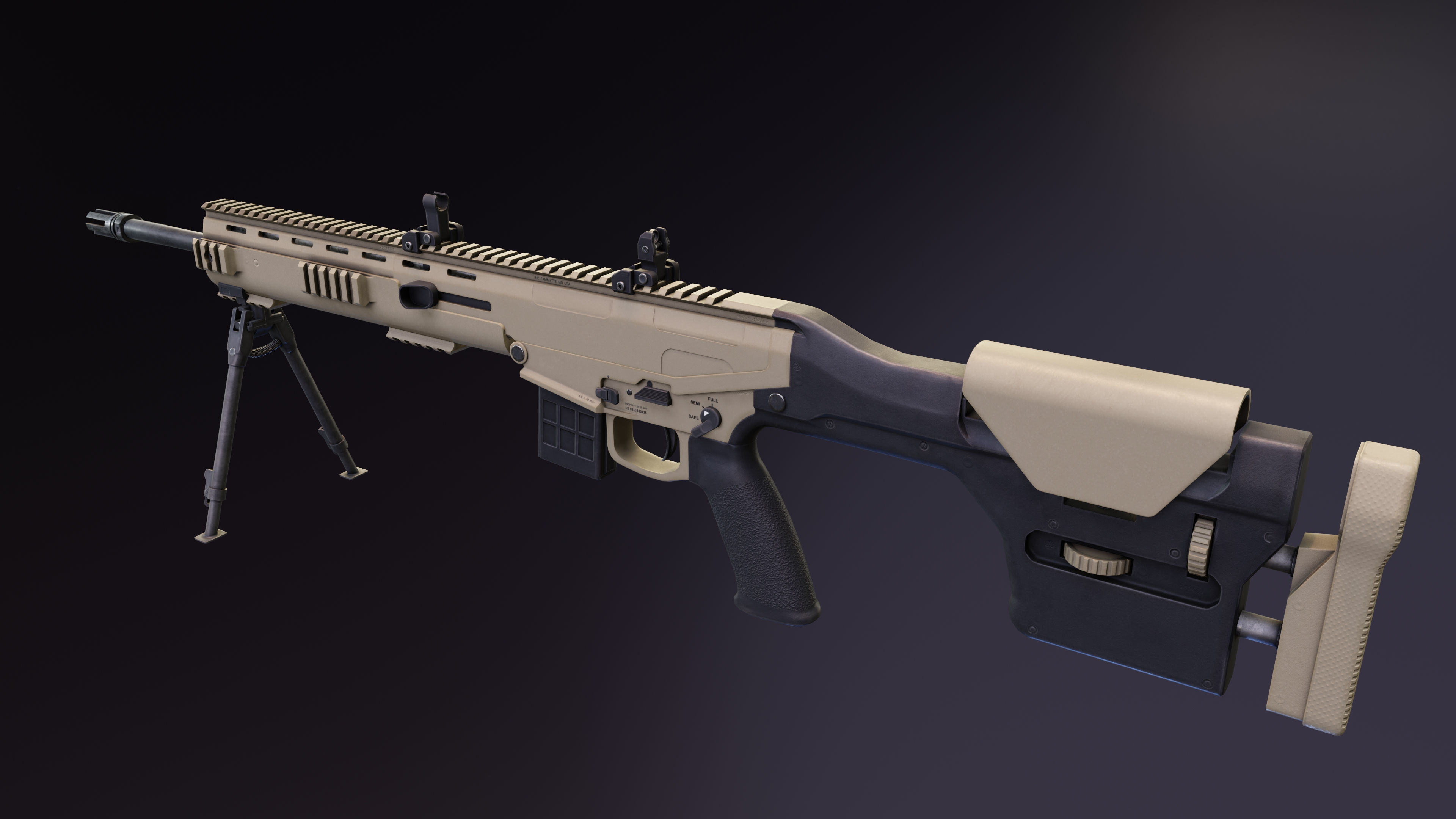 MX Rifle Series Low-poly 3D model_9