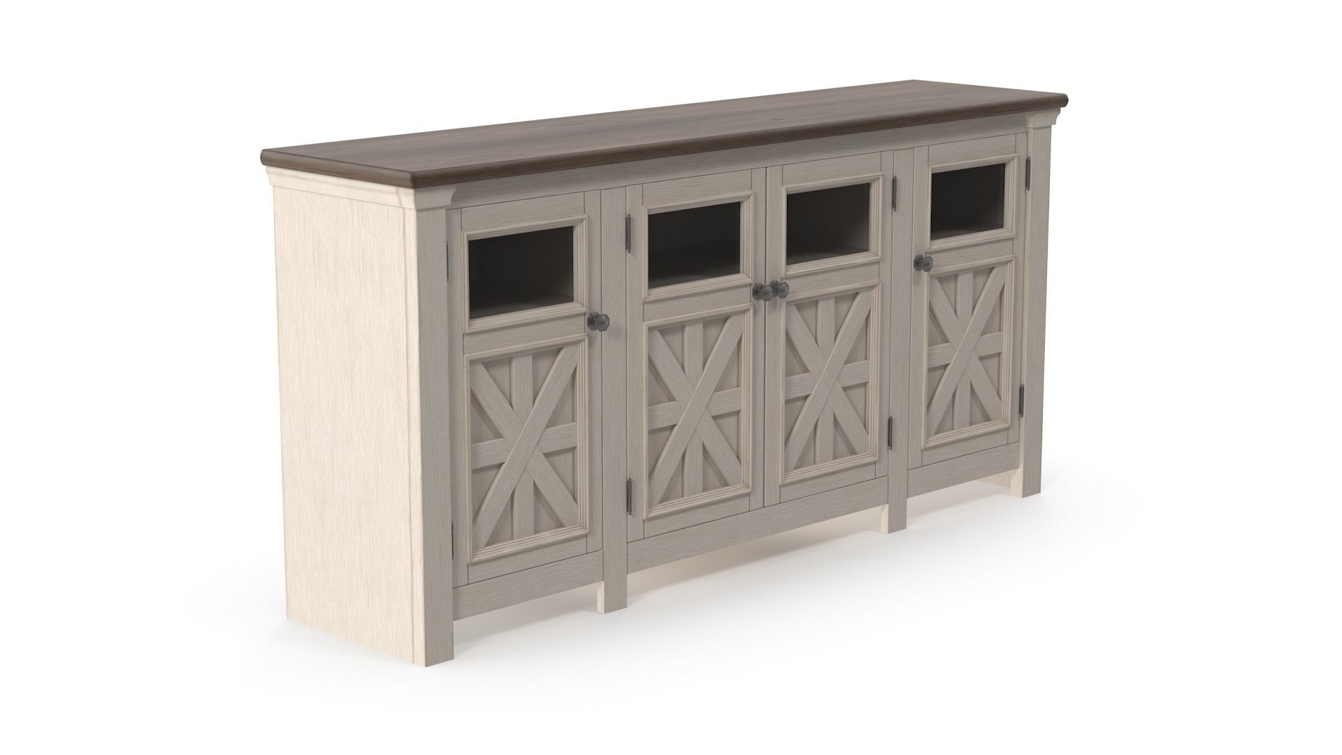 Tv Stand - 4 doors Low-poly 3D model_3