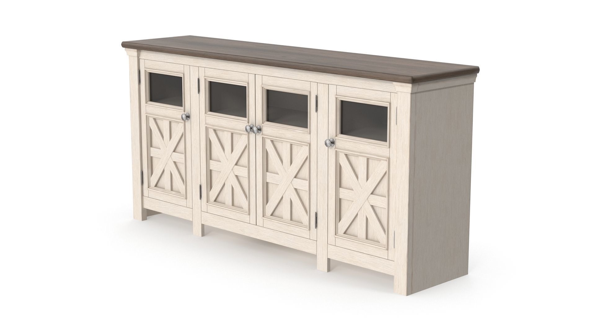 Tv Stand - 4 doors Low-poly 3D model_2