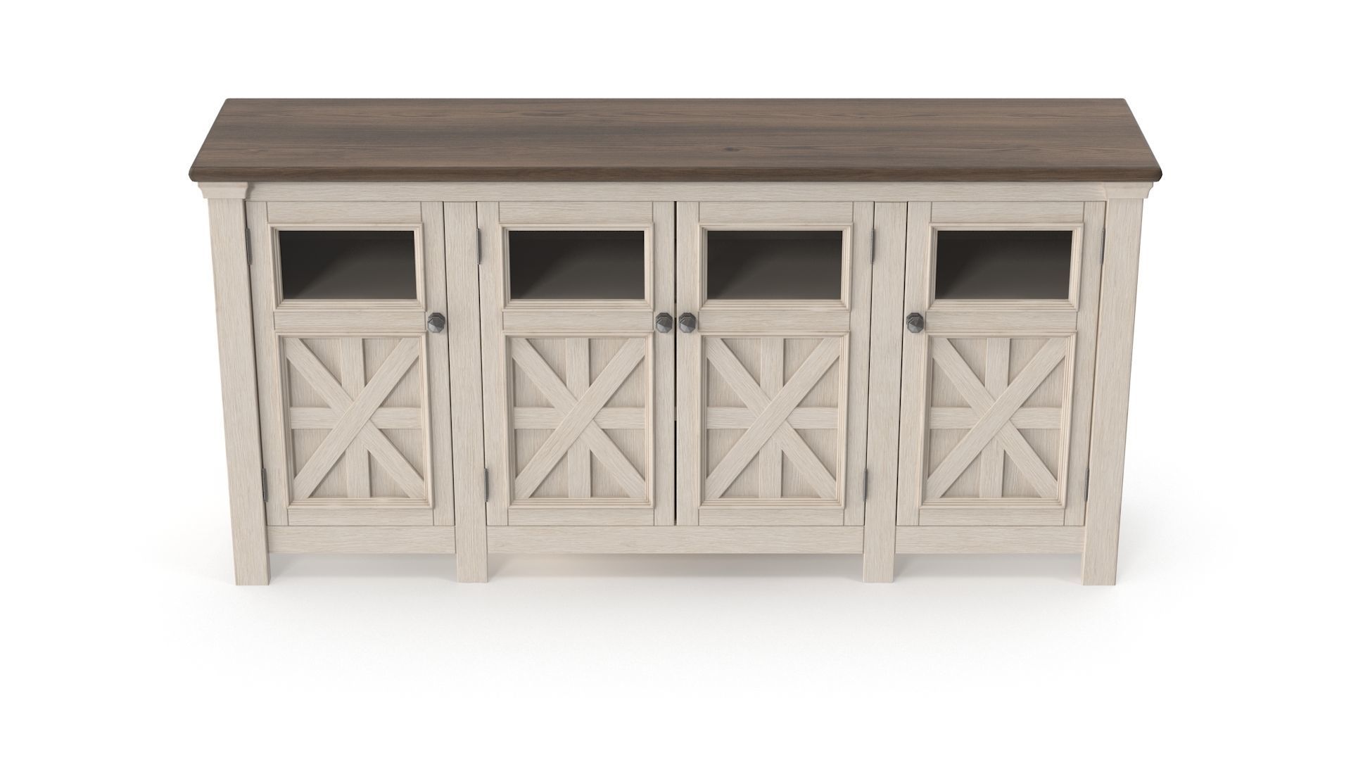 Tv Stand - 4 doors Low-poly 3D model_1