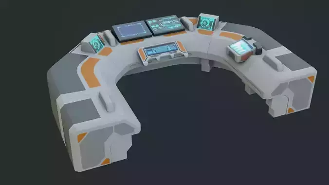 Sci-Fi Control Panel - Low poly - PBR - Game ready Low-poly 3D model